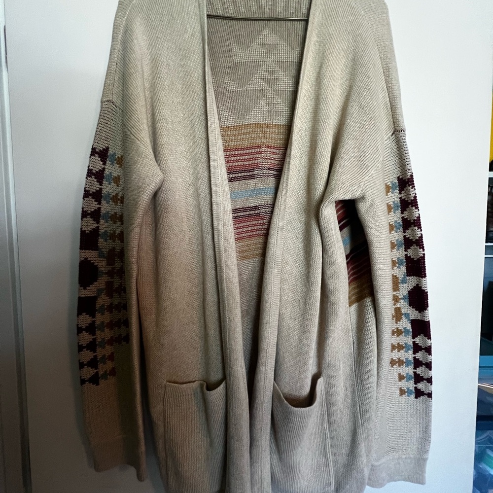 Pendleton Beige Geometric Cardigan - image 1